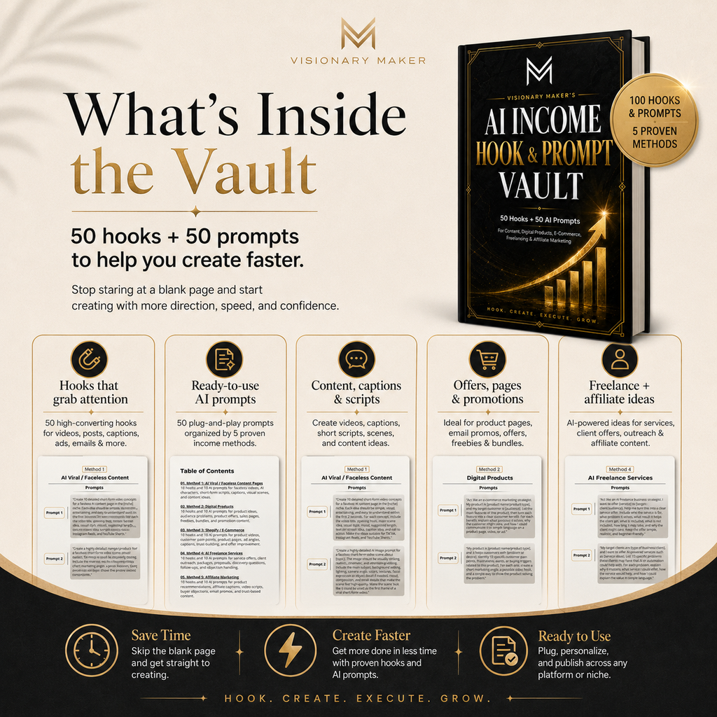 Visionary Maker's AI Income Hook & Prompt Vault