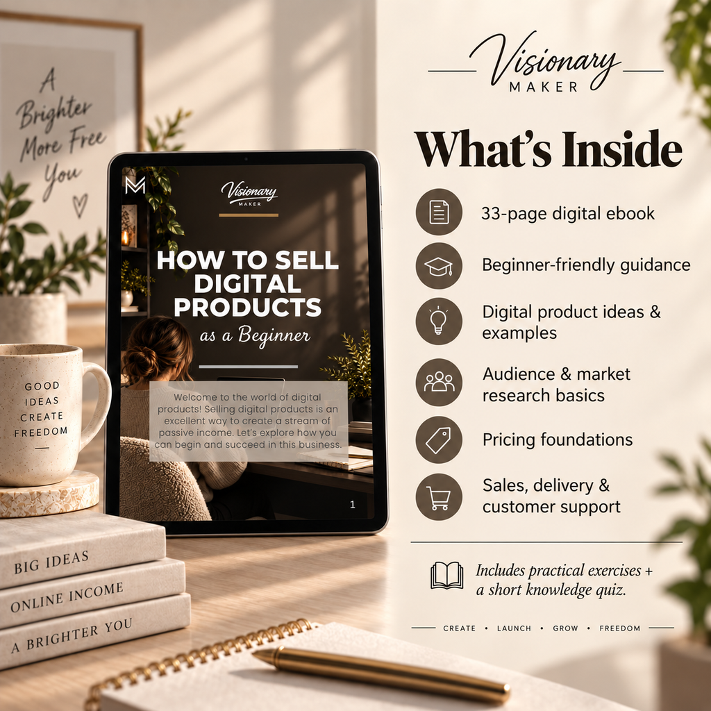 Visionary Maker's How to Sell Digital Products as a Beginner