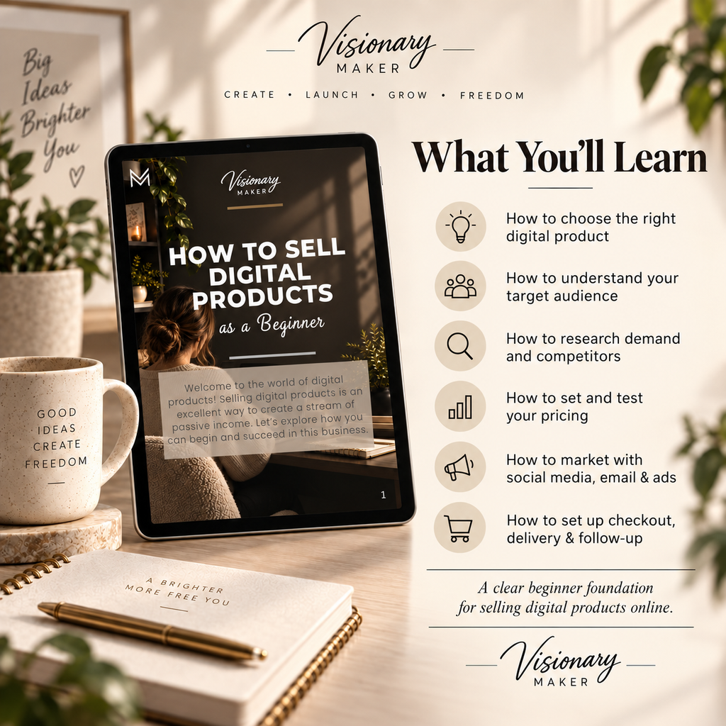 Visionary Maker's How to Sell Digital Products as a Beginner
