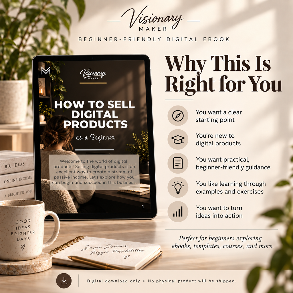 Visionary Maker's How to Sell Digital Products as a Beginner