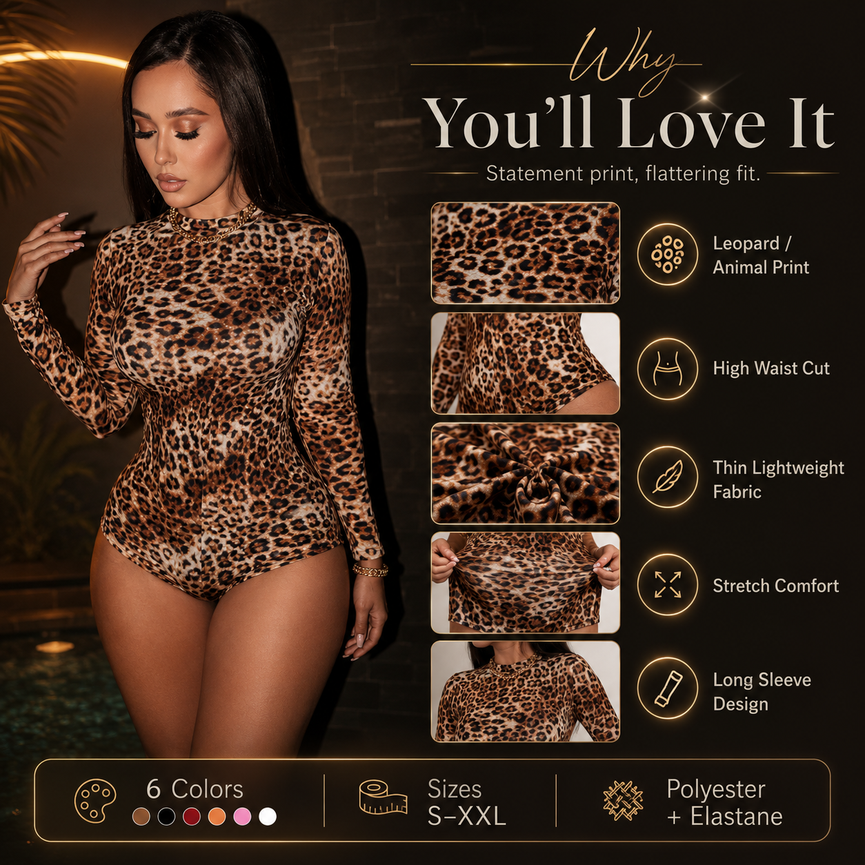Leopard Bodycon Romper