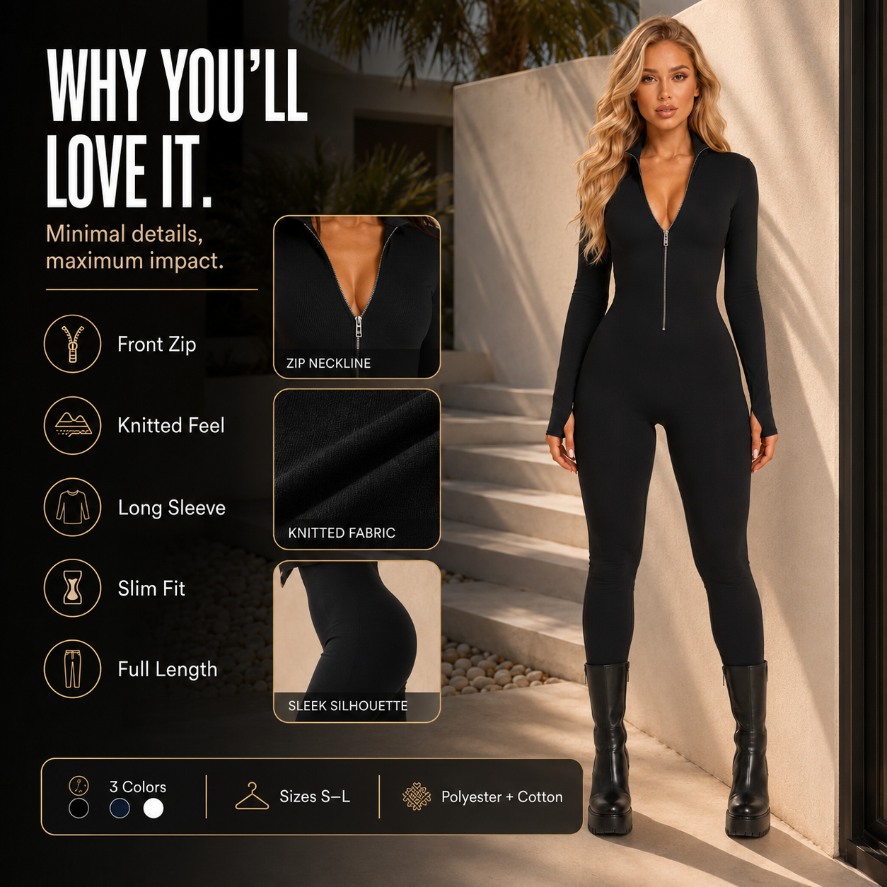 Midnight Zip Jumpsuit