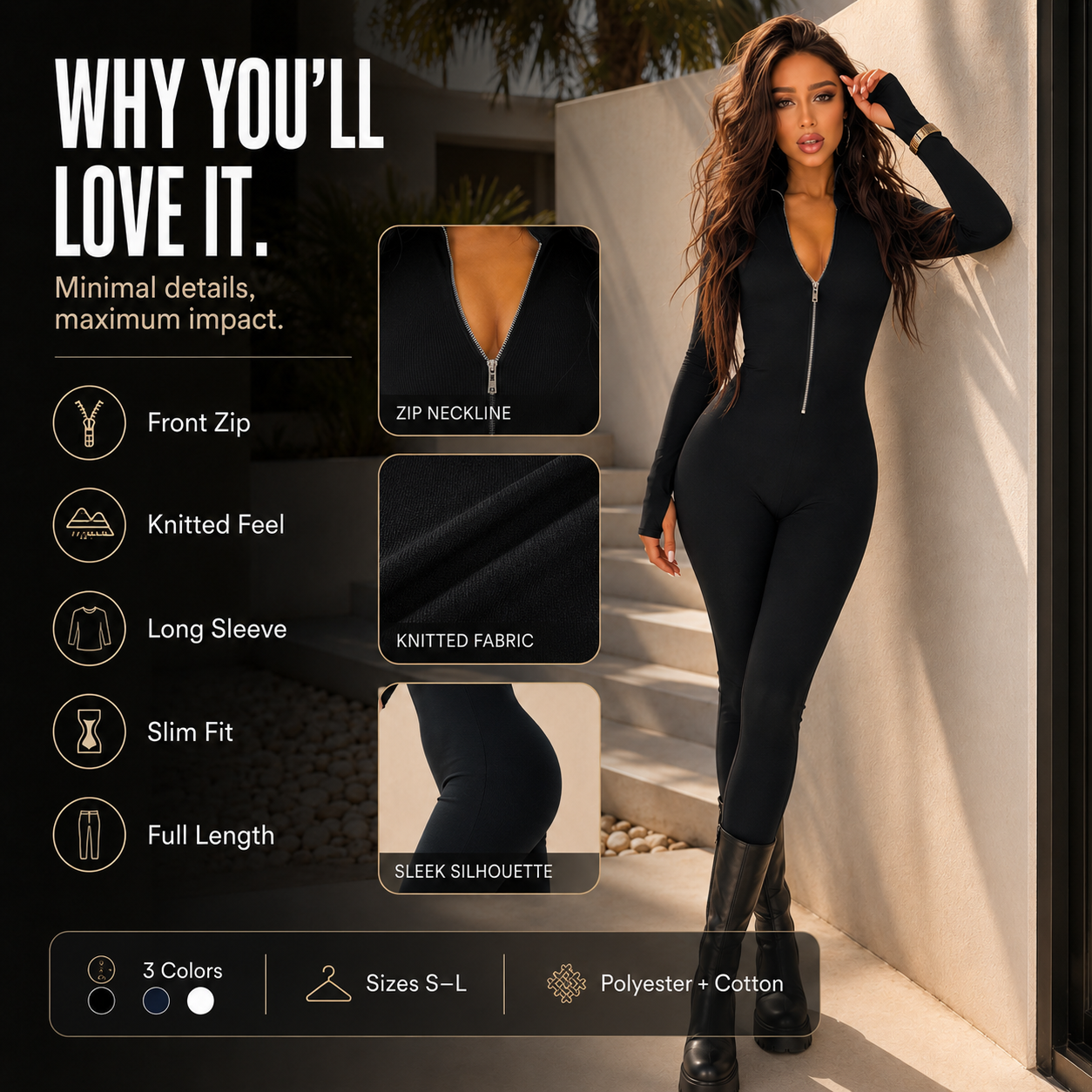 Midnight Zip Jumpsuit