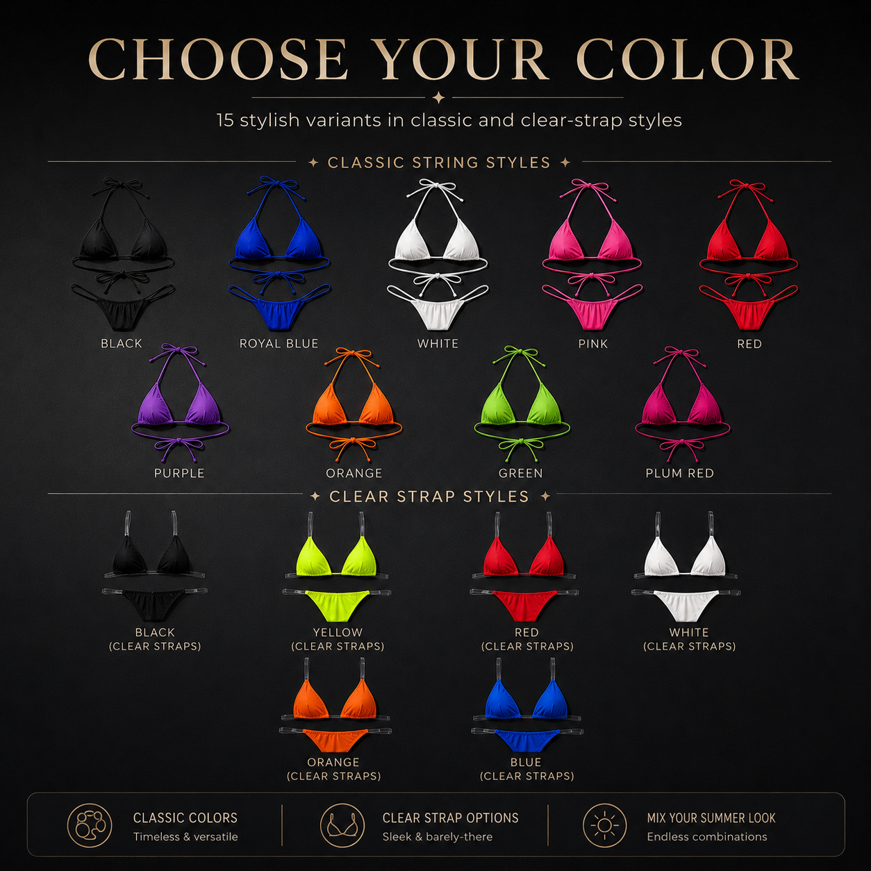 Halter-Neck Micro Bikini (Non-Padded)
