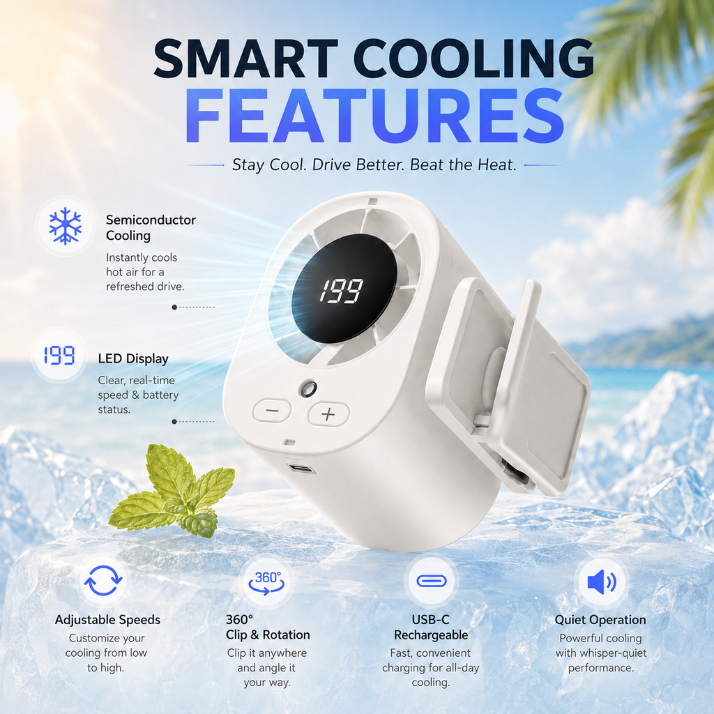 Portable Car Cooling Fan Clip
