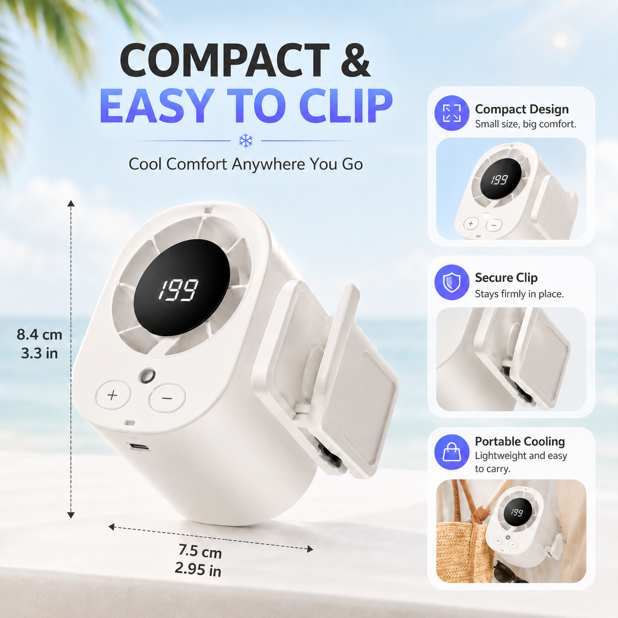 Portable Car Cooling Fan Clip
