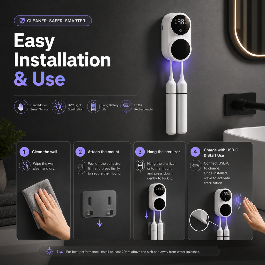 Portable UV Toothbrush Sterilizer