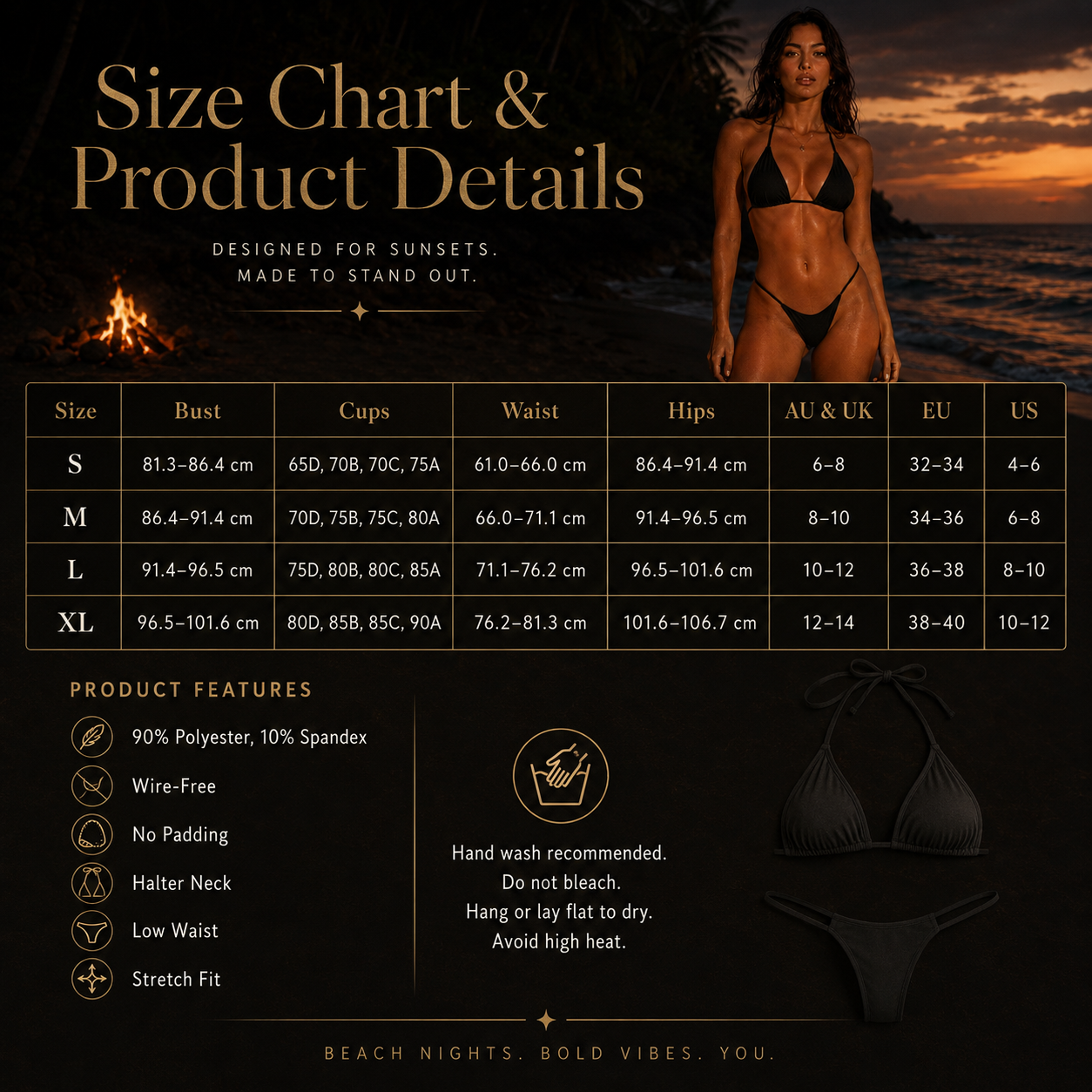 Halter-Neck Micro Bikini (Non-Padded)