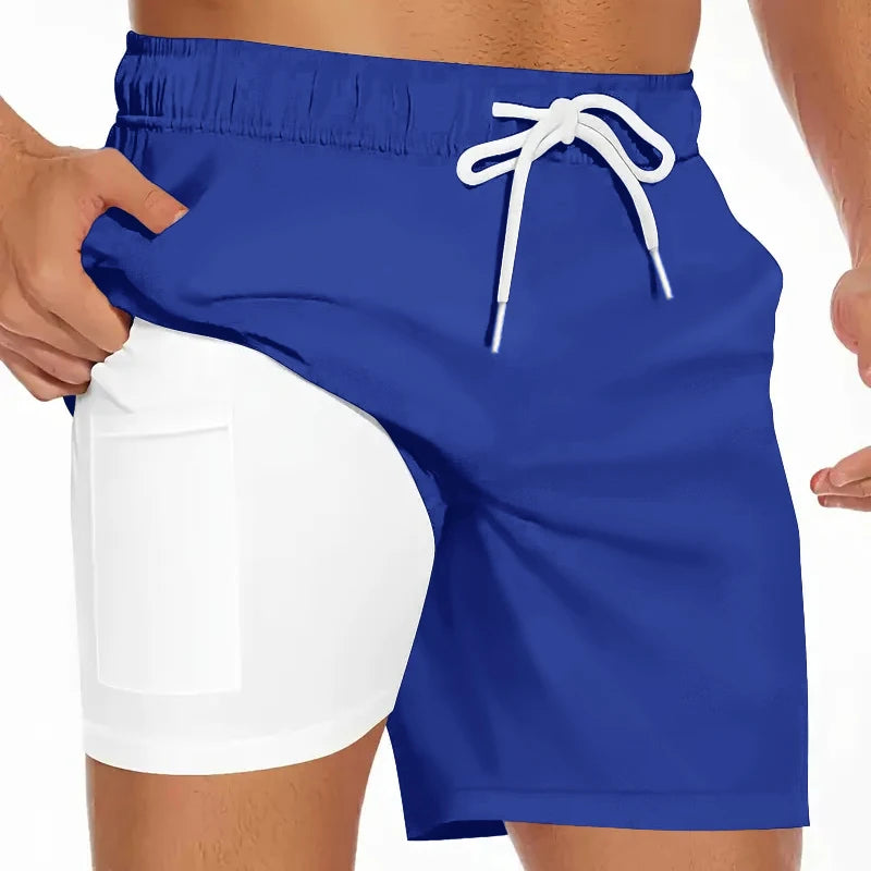 2-in-1 Quick-Dry Swim Trunks