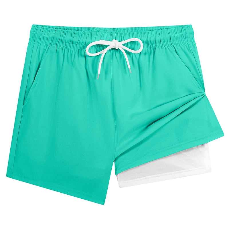 2-in-1 Quick-Dry Swim Trunks