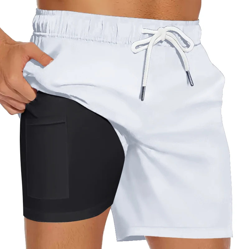 2-in-1 Quick-Dry Swim Trunks