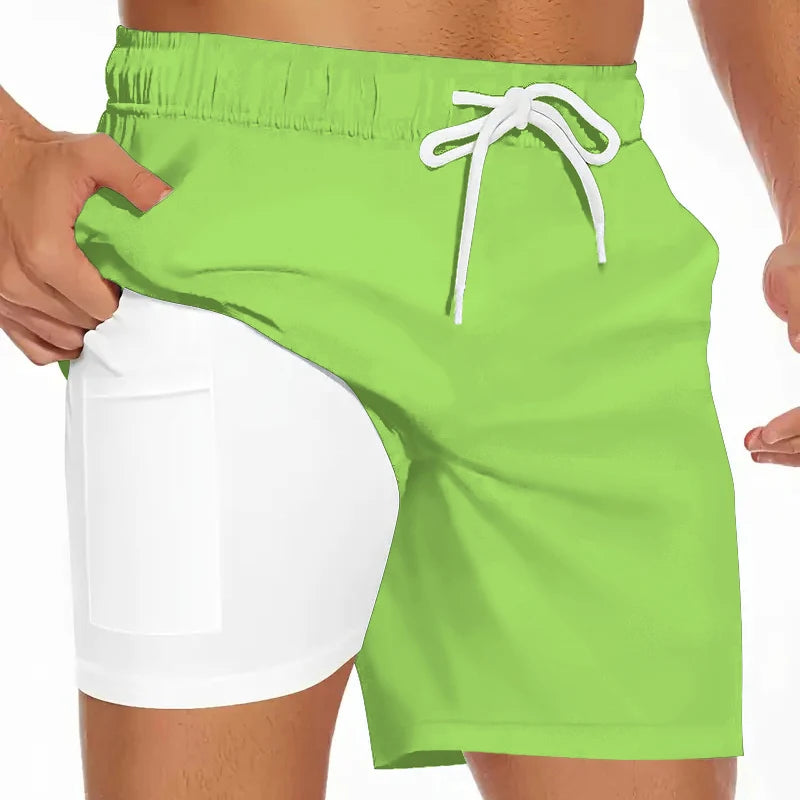 2-in-1 Quick-Dry Swim Trunks