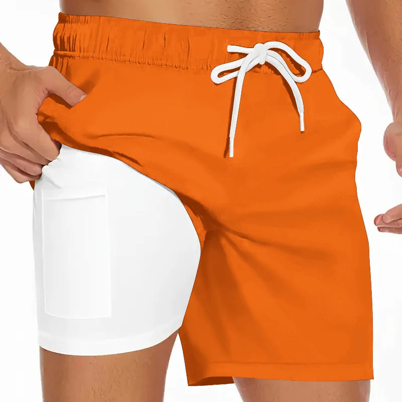 2-in-1 Quick-Dry Swim Trunks