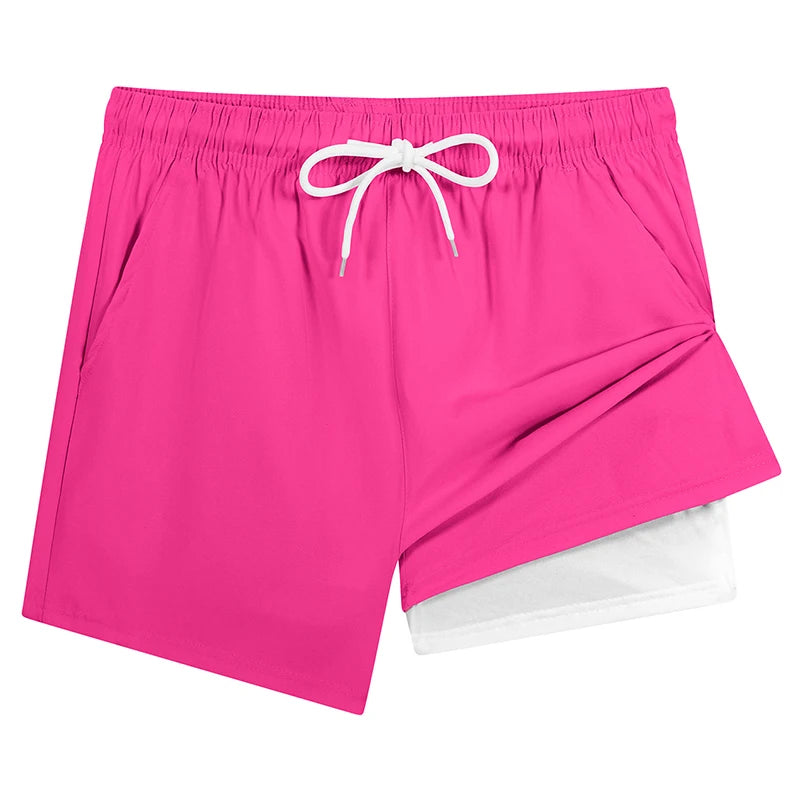 2-in-1 Quick-Dry Swim Trunks