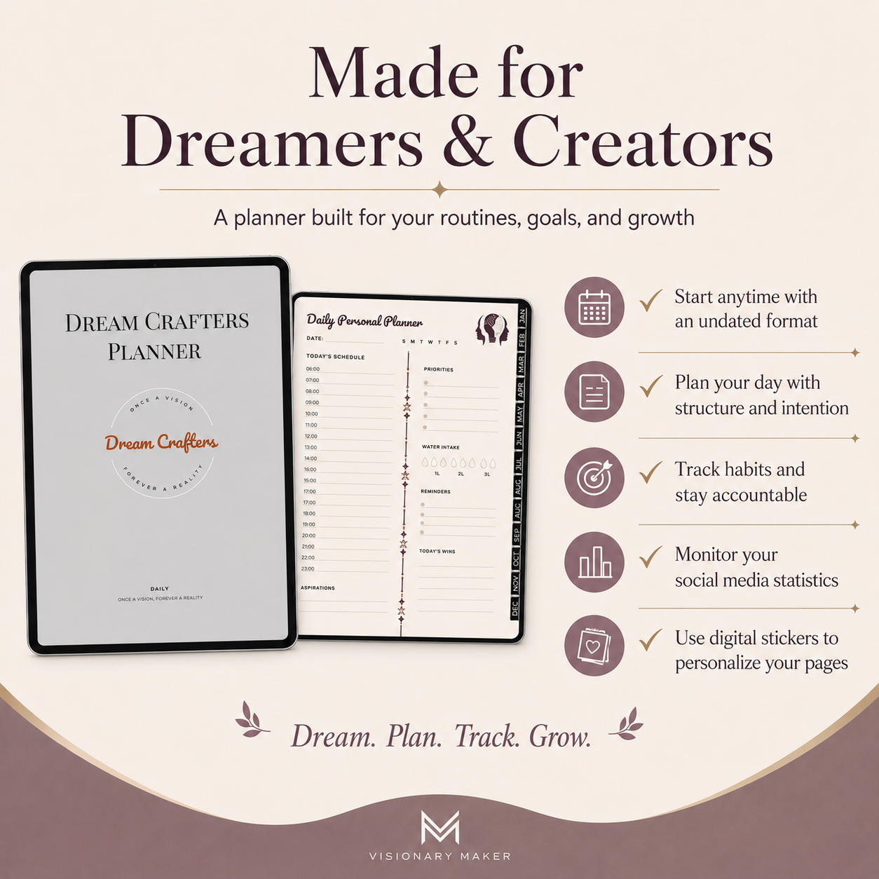 Visionary Maker’s Dream Crafters Undated Digital Planner