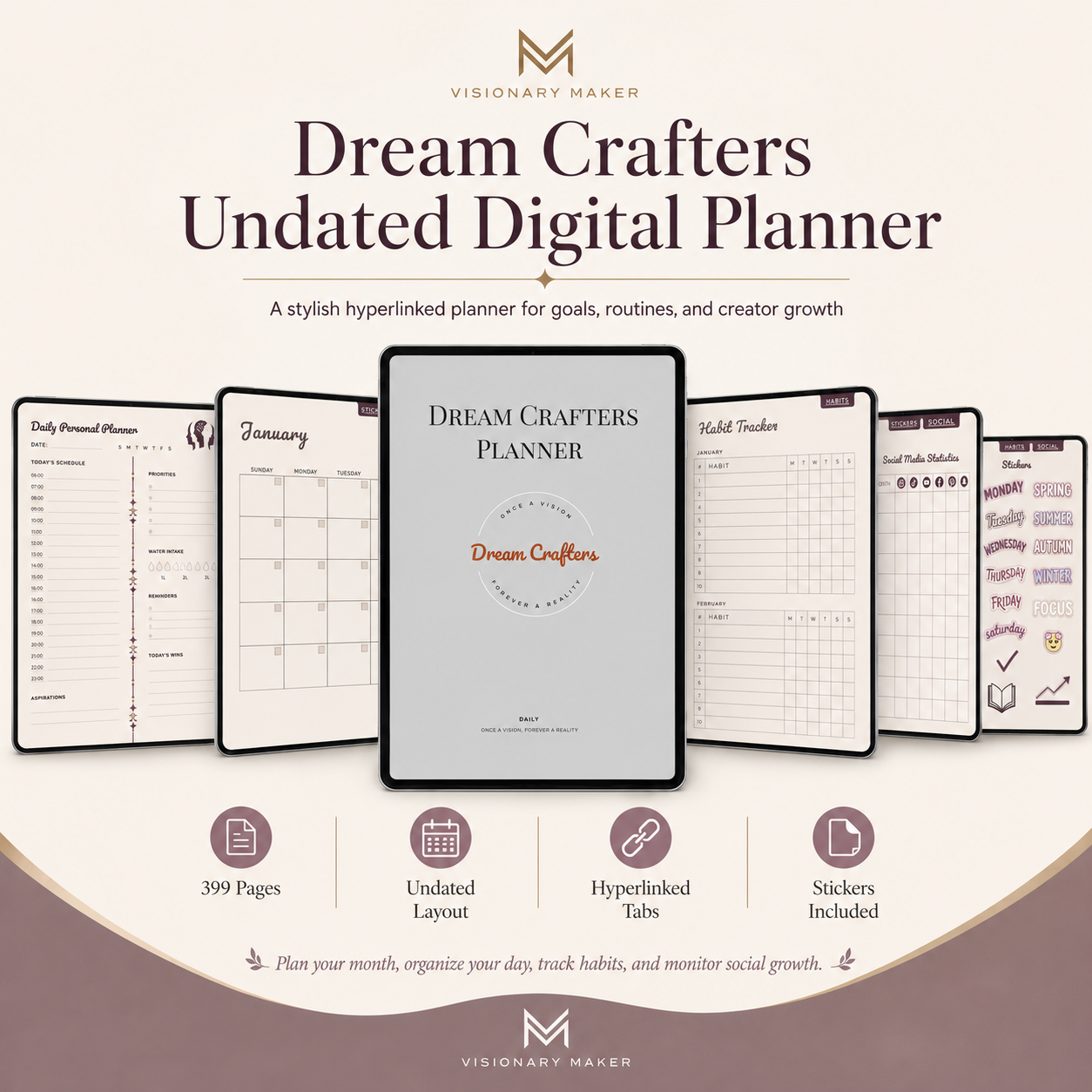 Visionary Maker’s Dream Crafters Undated Digital Planner